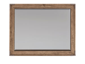 A.R.T. Furniture Passage Mirror - Transitional Natural Oak Design With Beveled Edges And Metal Brackets For Elegance Brown Ash Solids,Knotty Oak Veneers,Metal,Glass 287120-2302