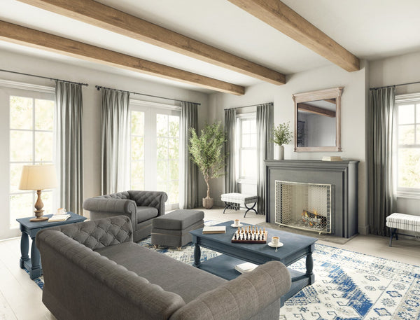 A.R.T. Furniture Alcove Single Bench - Stylish Casual Traditional Design In Sidecar Graphite & Burnished Brass Finish Beige Parrawood Solids,Iron,Fabric,Foam 321311-1241