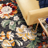 Orian Rugs Simply Southern Cottage Franklin Floral Machine Woven Polypropylene Transitional Area Rug Distressed Onyx Polypropylene