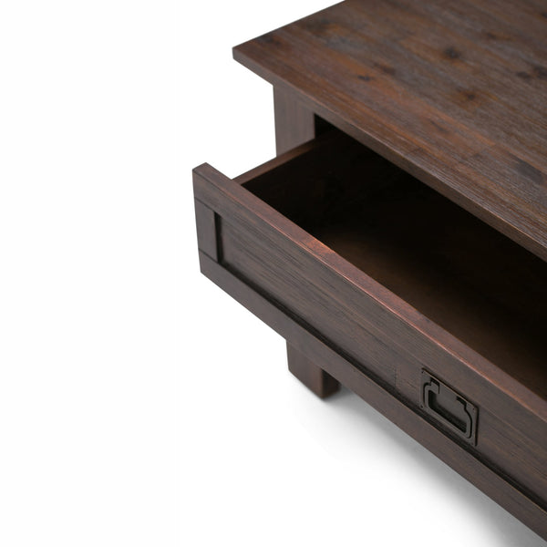 English Elm Monroe Square Coffee Table - Handcrafted Distressed Charcoal Brown With Storage & Rustic Charm B136P158950