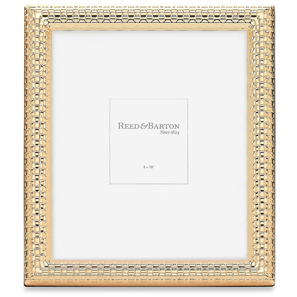 Lenox Reed and Barton Watchband Satin Gold 8" x 10" Photo Frame Metallic, GOLD PLTD METAL 4180