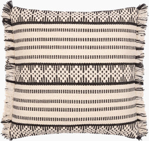 Surya Jasna Hand-woven Global Style 18"X18" Cotton Accent Pillow Cover – Unique Home Decor Piece Cream Cotton,Cotton Jna001-2020d