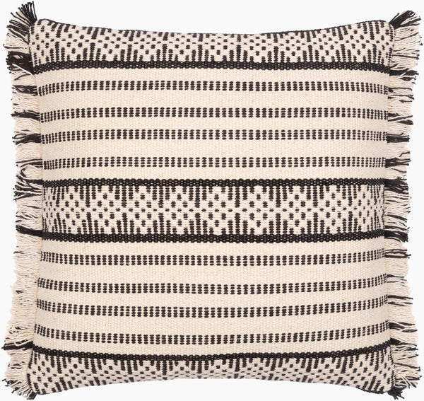 Surya Jasna Hand-woven Global Style 18"X18" Cotton Accent Pillow Cover – Unique Home Decor Piece Cream Cotton,Cotton Jna001-2020d