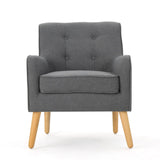 Christopher Knight Home® - Noble House - Felicity Mid Century Charcoal Fabric Arm Chair