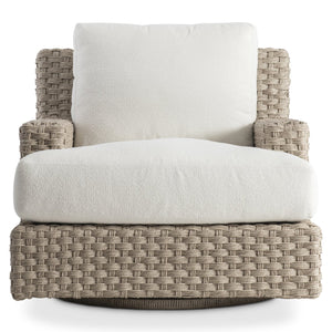 Bernhardt Bernhardt Trieste Outdoor Swivel Chair — Made-To-Order Wicker Lounge, Uv-Resistant Cushioned Comfort O1413SA