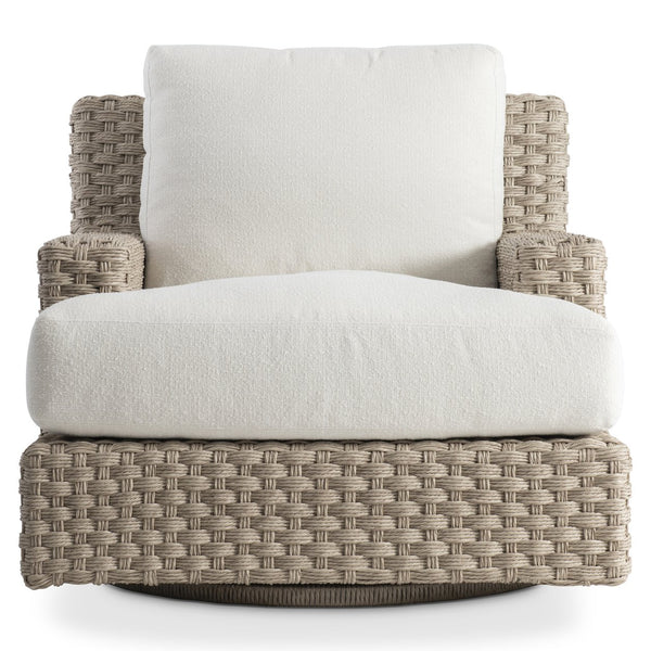 Bernhardt Bernhardt Trieste Outdoor Swivel Chair — Made-To-Order Wicker Lounge, Uv-Resistant Cushioned Comfort O1413SA