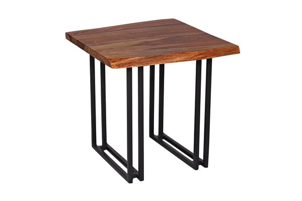 Porter Designs Porter Manzanita Live Edge End Table In Solid Sheesham Wood - Customizable, Heirloom Quality Design Brown Wood 05-196-07-2340w-kit