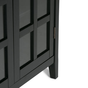 English Elm Acadian 39" Wide Solid Wood Transitional Storage Cabinet With Glass Doors, Adjustable Shelves & Style B136P159677
