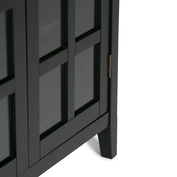 English Elm Acadian 39" Wide Solid Wood Transitional Storage Cabinet With Glass Doors, Adjustable Shelves & Style B136P159677