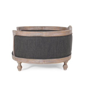 English Elm Pet Bed with Tufted Cushion Solid Birch Turned Legs Upholstered Living Room Sofa Style 72913.00
