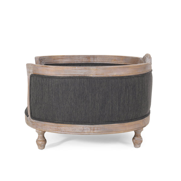 English Elm Pet Bed with Tufted Cushion Solid Birch Turned Legs Upholstered Living Room Sofa Style 72913.00