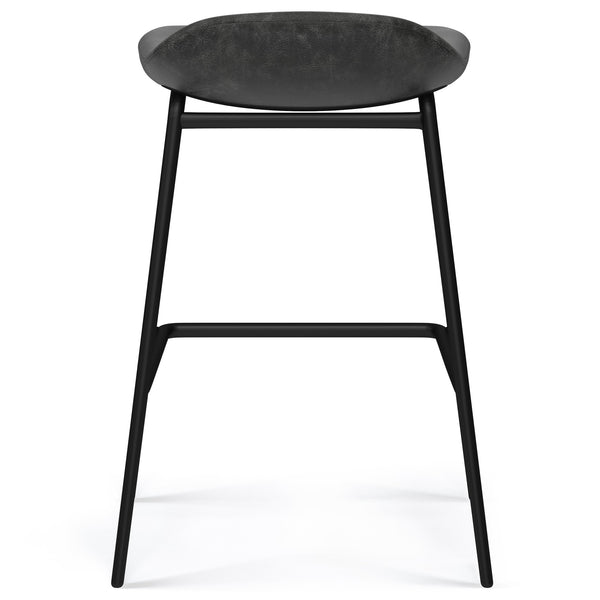English Elm Dafney Counter Height Stools Set Of 2 - Stylish Distressed Charcoal Grey For Modern Spaces B136P158580