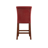 Homelegance By Top-Line Harmonn Classic Upholstered High Back Counter Height Chairs (Set of 2) Red Rubberwood