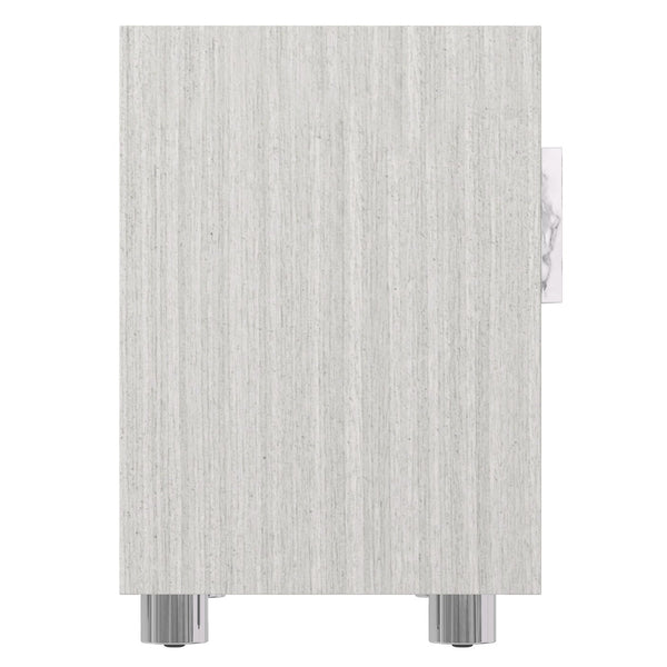 Bernhardt Bernhardt Stratum Nightstand With Arabescato Stone Drawer, Soft-Close, Usb Charging & Polished Nickel Finish 325231