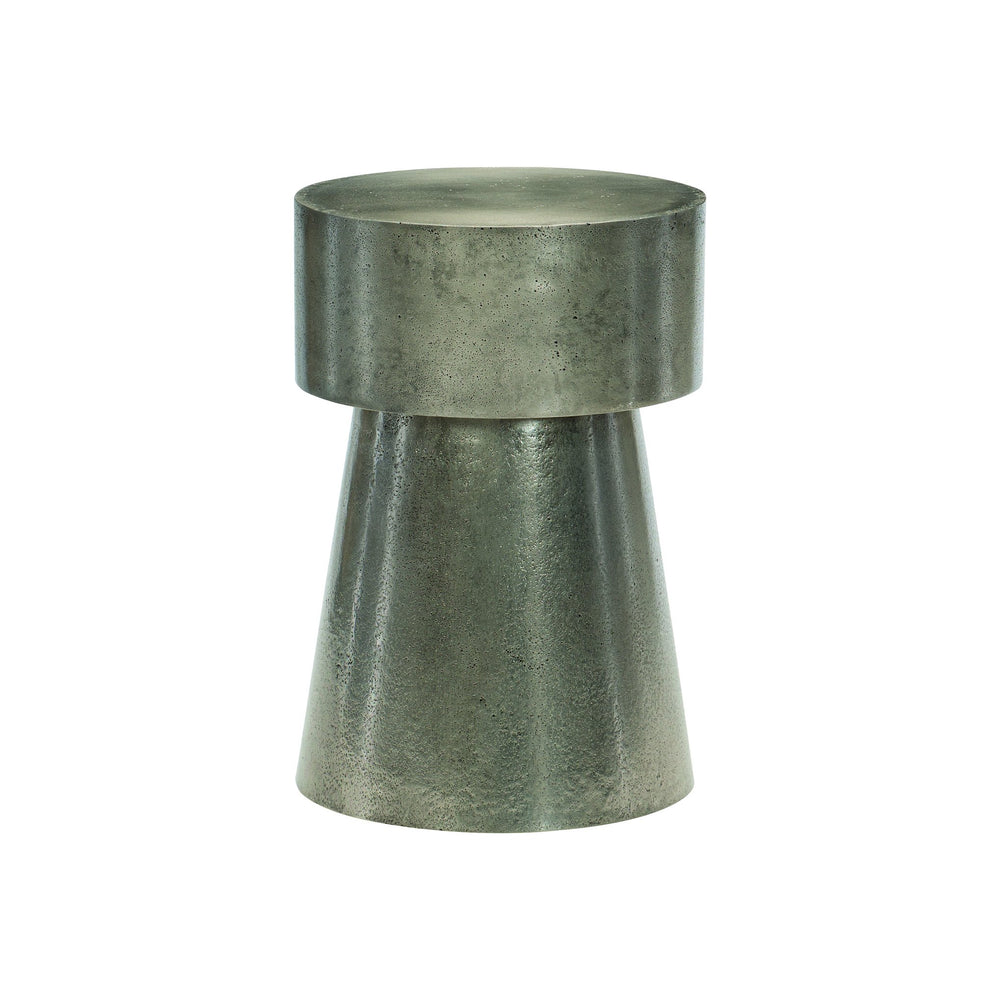 Bernhardt Bernhardt Linea Metal Round Side Table — Textured Graphite Aluminum, Compact 16" Top, Cone Base Elegance 384122