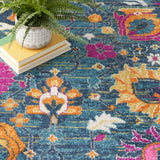 Nourison Passion PSN01 Machine Made Power-loomed No Border Indoor Only Bohemian Transitional Rug Denim, Denim 100% Polypropylene 99446387561