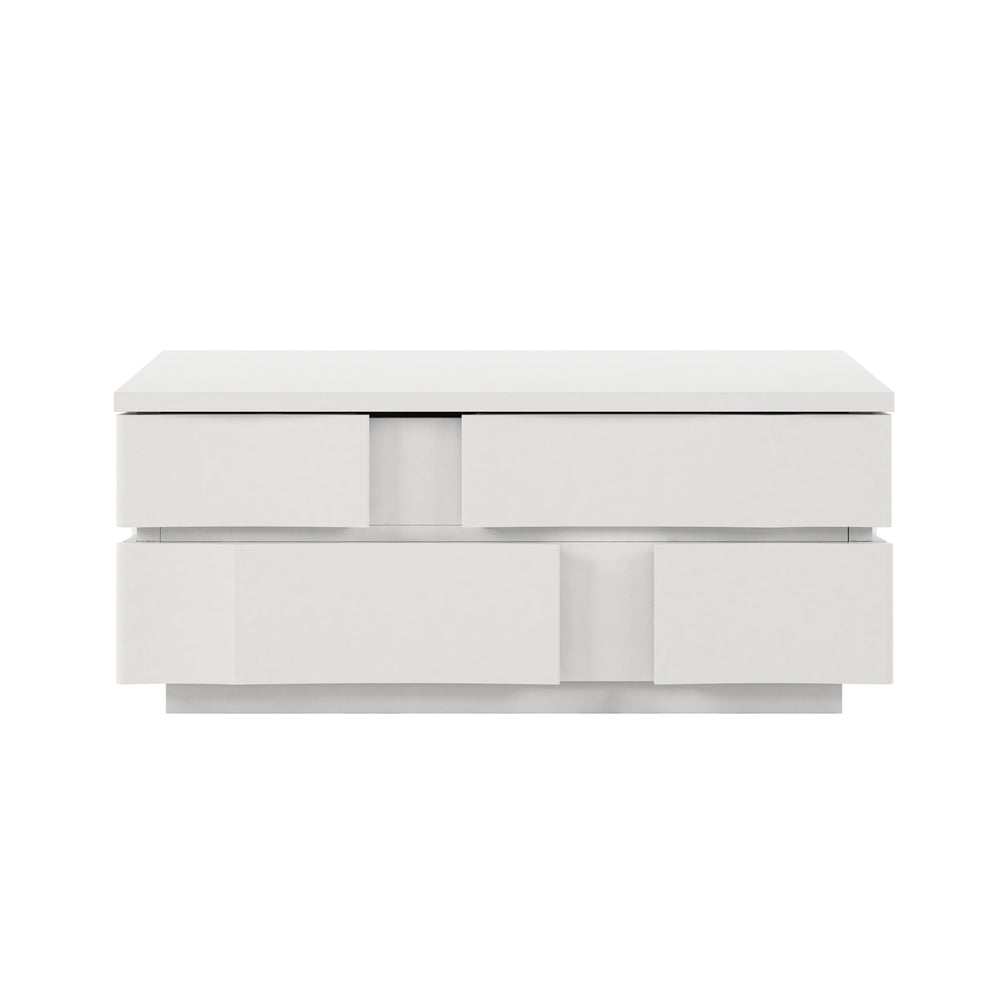 A.R.T. Furniture Portico Contemporary Square Cocktail Table With Hidden Storage, Textured White Finish & Modern Design White Parawood Solids,Resin 323301-3317