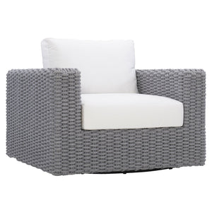 Bernhardt Bernhardt Capri Swivel Outdoor Chair With Quick-Dry Cushions, Handcrafted Rope Base, Weather-Ready Durability OP102SC