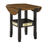 Homelegance By Top-Line Delroy Cane Accent Dining Table Black Rubberwood