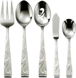 Lenox Oneida Tuscany 5 Piece Everyday Flatware Serving Set Metallic, STAINLESS METAL B340005A