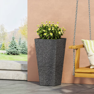 English Elm Mgo Concrete Tapered Outdoor Planter Handcrafted Weather Resistant Patio Entryway 73343.00