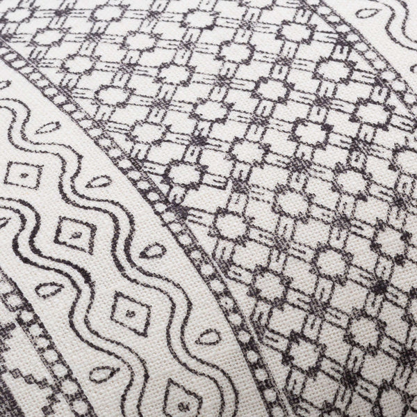 Surya Janya 14"L X 32"W Global Inspired Lumbar Pillow - Elegant Cotton Decor For Eclectic Home Charm Black Cotton,Cotton Jny001-1432p