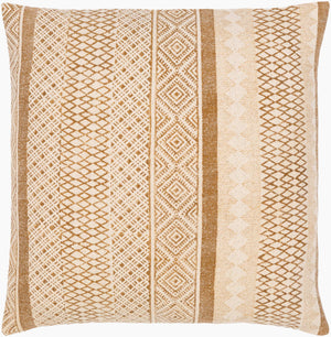 Surya Janya Global Style 22" Cotton Accent Pillow - Bohemian Chic Design For Eclectic Living Spaces Brown Cotton,Cotton Jny009-2222p