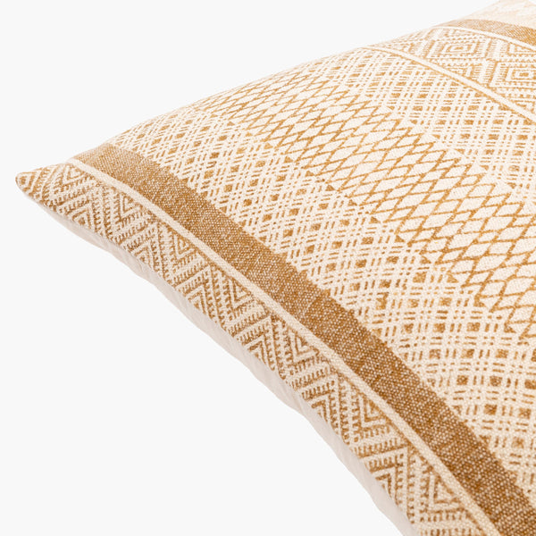 Surya Janya Global Style 22" Cotton Accent Pillow - Bohemian Chic Design For Eclectic Living Spaces Brown Cotton,Cotton Jny009-2222p