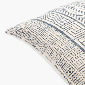 Surya Janya 14"L X 32"W Global Inspired Lumbar Pillow - Elegant Cotton Decor For Eclectic Home Charm Dark Blue Cotton,Cotton Jny011-1422p
