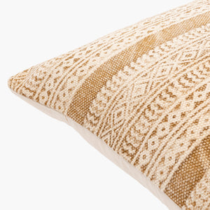 Surya Janya 14"L X 32"W Global Inspired Lumbar Pillow - Elegant Cotton Decor For Eclectic Home Charm Brown Cotton,Cotton Jny015-1422p