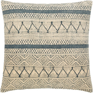 Livabliss Janya Embroidered Cotton Throw Pillow Artisan Beaded Boho Accent for Sofa JNY023-2222D
