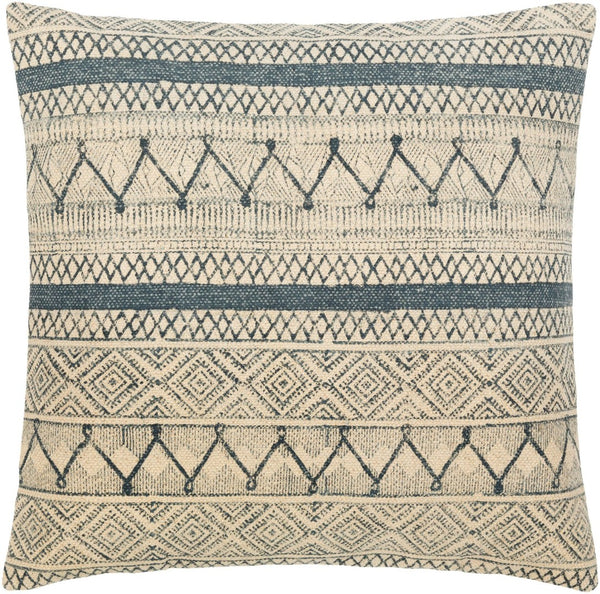 Livabliss Janya Embroidered Cotton Throw Pillow Artisan Beaded Boho Accent for Sofa JNY023-2222D