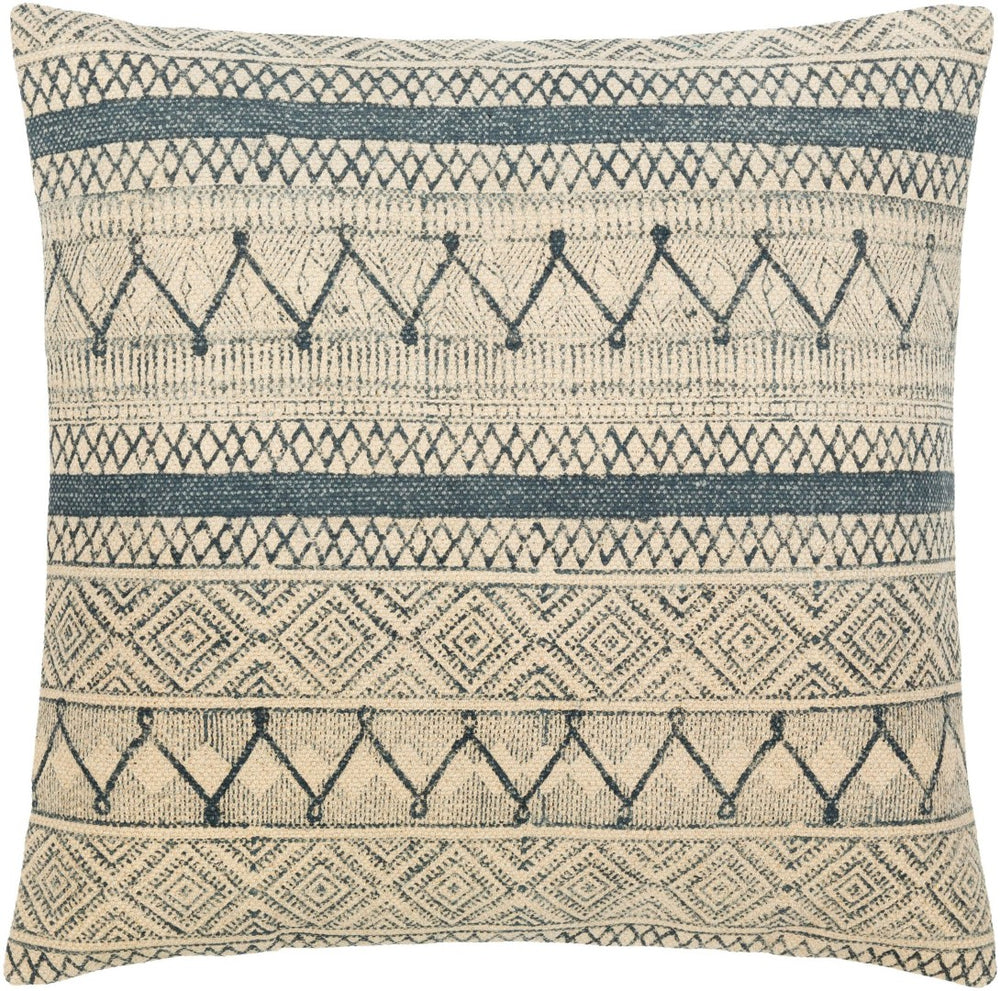 Livabliss Janya Handcrafted Cotton Throw Pillow Beaded Embroidery Artisan Bohemian Square JNY023-2222P
