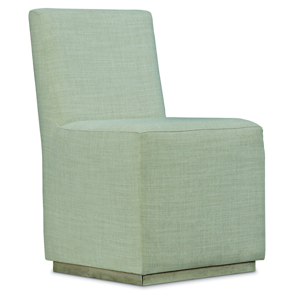 Bernhardt Bernhardt Casey Side Chair: Transitional Farmhouse X Mid-Century Upholstered Seat, Rubberwood Base, Casters 398503G