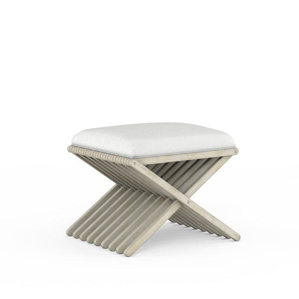 A.R.T. Furniture Cotiere Contemporary Linen Bench With 'X' Base - Stylish Seating For Any Room, Compact & Chic Design Beige, White Parawood Solids,Foam,Fabric 299174-2349