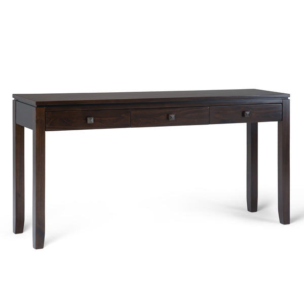 English Elm Cosmopolitan - Handcrafted Mahogany Brown Console Table With 3 Drawers For Stylish Storage Solutions B136P159519