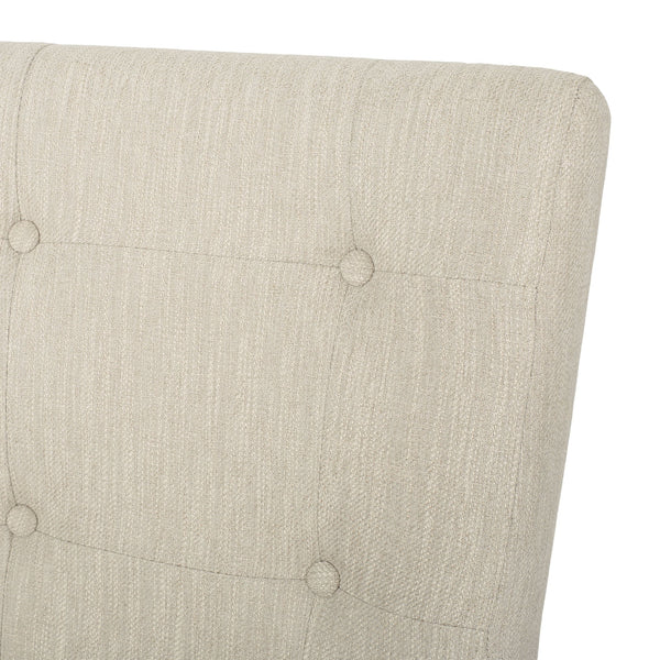 English Elm Christopher Knight Home® - Contemporary Button-Tufted Fabric Counter Stools Set of 2 with Espresso Legs, Waffle Stitch Comfort Beige 71254.00BGE