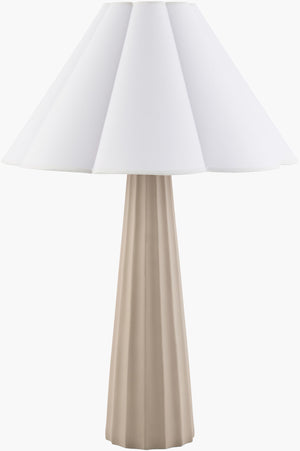 Surya Joane Accent Table Lamp - 29" Tall Hand-painted Arts & Crafts Design For Timeless Home Elegance Body, Gray,Shade, White,Cord, Black Concrete,Cotton Joa-001