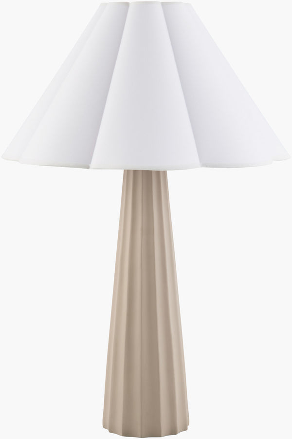 Surya Joane Accent Table Lamp - 29" Tall Hand-painted Arts & Crafts Design For Timeless Home Elegance Body, Gray,Shade, White,Cord, Black Concrete,Cotton Joa-001