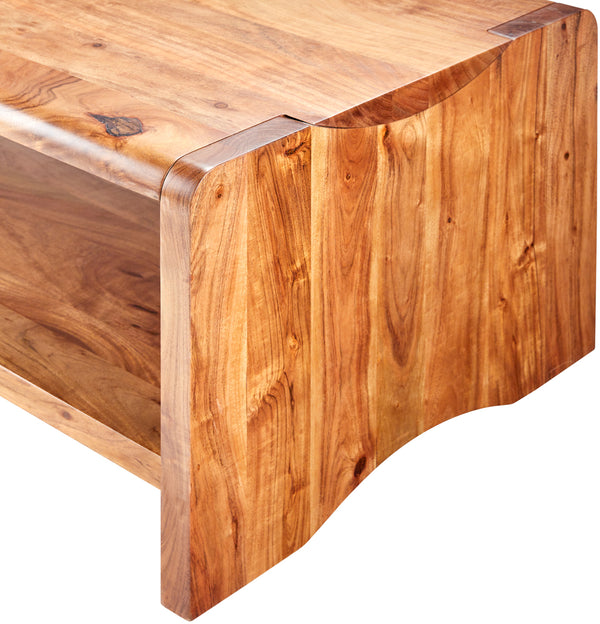 Joiner JOE-001 18"H x 48"W x 24"D Coffee Table JOE-001  Top: Brown; Base: Brown Surya