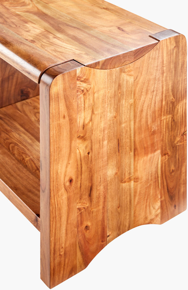 Surya Joiner Modern Minimalist 22"H X 22"W X 16"D End Table With Unique Acacia Top - Stylish & Functional! Top, Brown,Base, Brown Acacia,Acacia Joe-002