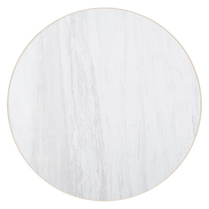 Hooker Furniture Westwood Volakas Round Dining Table With Oak Pedestal Base, Marble-Look Top, Seats 4–6, Modern Elegance 6133-75212-80