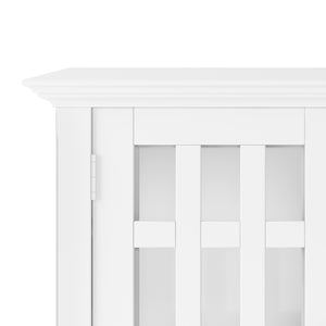 English Elm Bedford Low Storage Media Cabinet - Stylish White Furniture With Glass Doors & Adjustable Shelves B136P158480