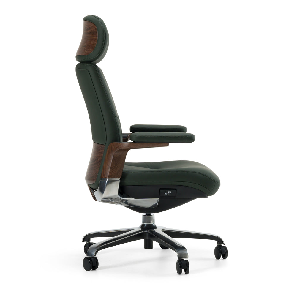 Vig Furniture Modrest Johnson - Luxurious Green Leather Executive Office Chair For Modern Workspace Elegance Green  Vgfu-fk006-a-grn