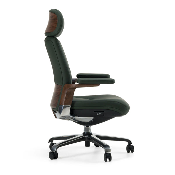 Vig Furniture Modrest Johnson - Luxurious Green Leather Executive Office Chair For Modern Workspace Elegance Green  Vgfu-fk006-a-grn