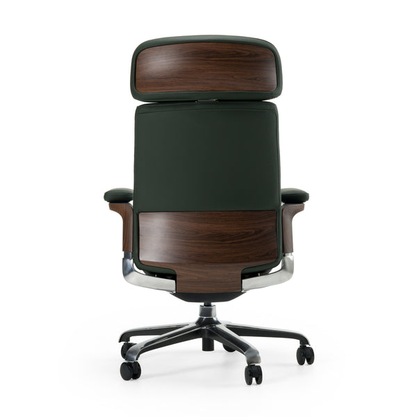 Vig Furniture Modrest Johnson - Luxurious Green Leather Executive Office Chair For Modern Workspace Elegance Green  Vgfu-fk006-a-grn