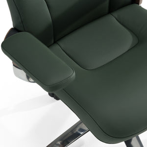 Vig Furniture Modrest Johnson - Luxurious Green Leather Executive Office Chair For Modern Workspace Elegance Green  Vgfu-fk006-a-grn