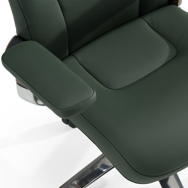 Vig Furniture Modrest Johnson - Luxurious Green Leather Executive Office Chair For Modern Workspace Elegance Green  Vgfu-fk006-a-grn