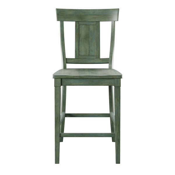 Homelegance By Top-Line Juliette Panel Back Wood Counter Height Chairs (Set of 2) Green Rubberwood