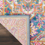 Nourison Passion PSN20 Machine Made Power-loomed Floral Border Indoor Only Bohemian  Rug Teal Multicolor, Teal Multicolor 100% Polypropylene 99446486387